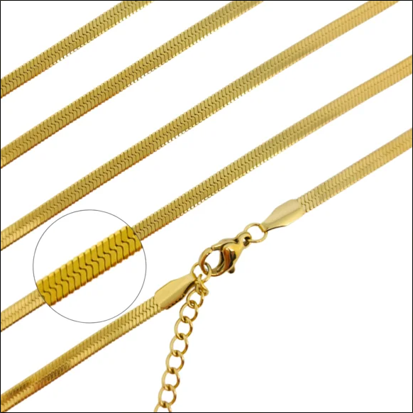 Chain Tape 45cm / 3mm - Gold-plated surgical steel