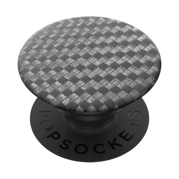 The PopGrip Premium Carbonite Weave features a sleek, textured design inspired by carbon fiber, offering both style and enhanced grip.