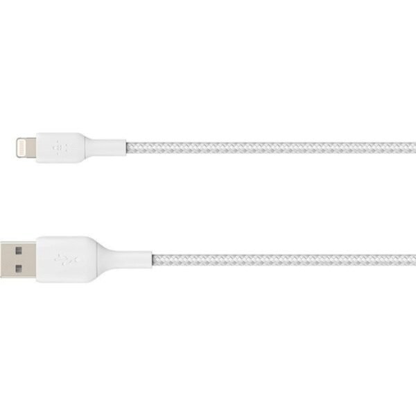 The BELKIN Lightning Charging/Sync Cable (2 m) is an MFi-certified, high-quality cable designed for charging and syncing Apple devices.