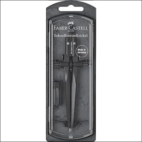 faber castell stream compass quick release steel silver black stone