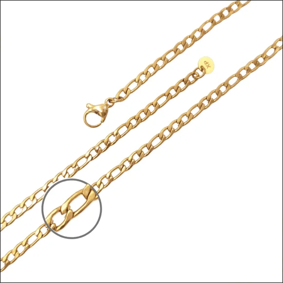 Figaro Gold Chain 50cm / 3mm - Gold-Plated Surgical Steel