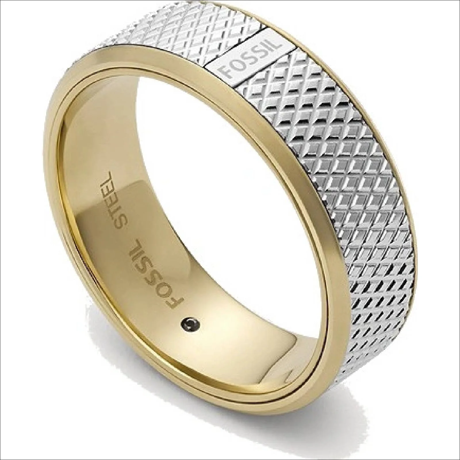 fossil modern bicolor ring all stacked up jf04195998