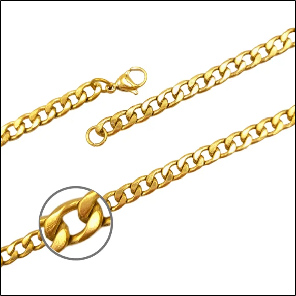 Gold Armour Chain 50cm / 5.5mm - Gold Plated Surgical Steel