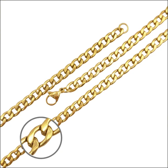 Gold Armour Chain 60cm / 5.5mm - Gold Plated Surgical Steel