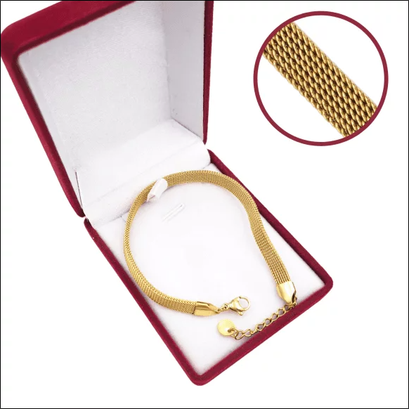 Gold Band Bracelet 5mm - Gold Plated Surgical Steel