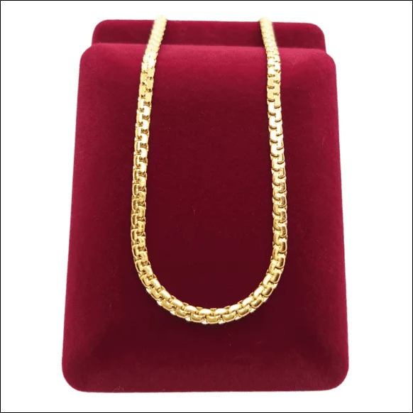 Gold chain flat snake 45cm / 3mm - Surgical steel gold plated with 18k gold