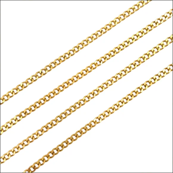 Gold Long Armour Chain 60cm +5cm / 2.3mm - Gold Plated Surgical Steel