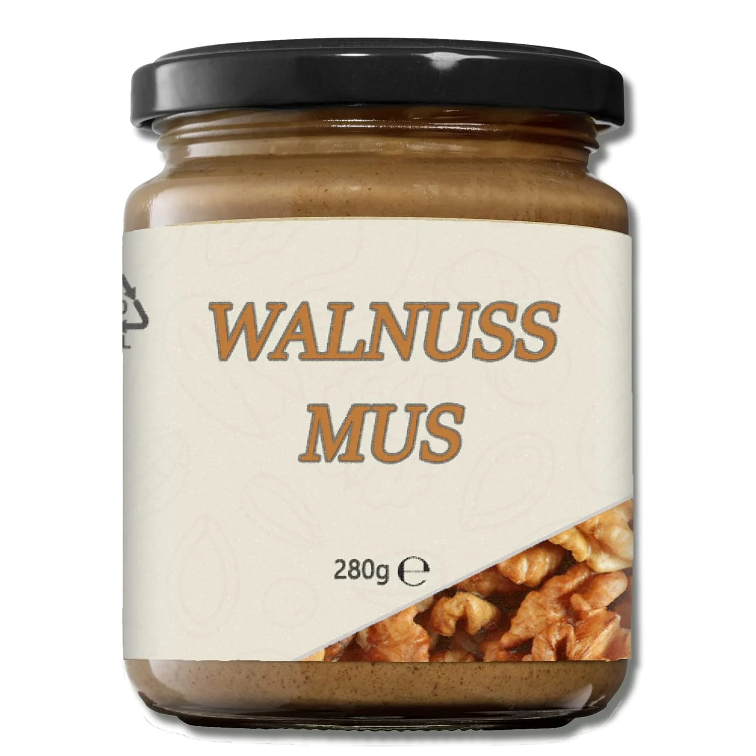 mynatura walnut mus 280 g i spread i nut i from fresh walnuts i walnut i snack i bread i in glass 1 x 280 g