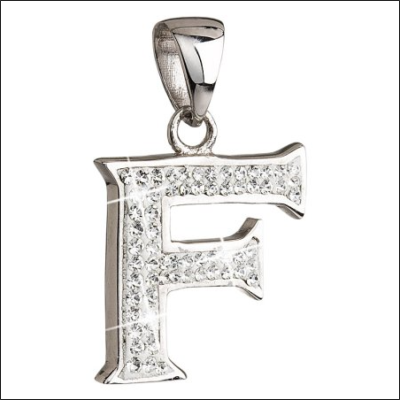Pendant with Swarovski Elements letter F 34102.1 Crystal