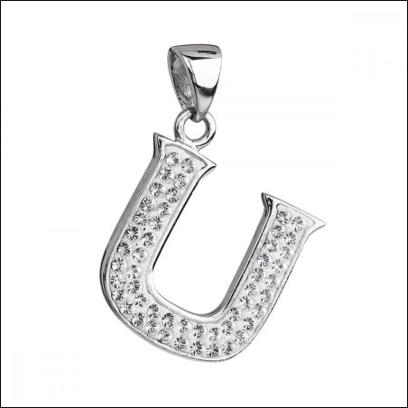 Pendant with Swarovski Elements letter U 34102.1 Crystal