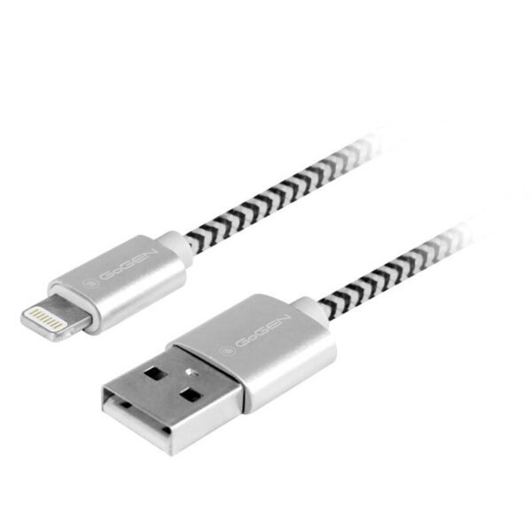 The GoGEN USB / Lightning cable (LIGHTN200MM24) is a 2-meter long, braided cable designed for charging and data transfer between USB-A devices and Apple devices with a Lightning port.