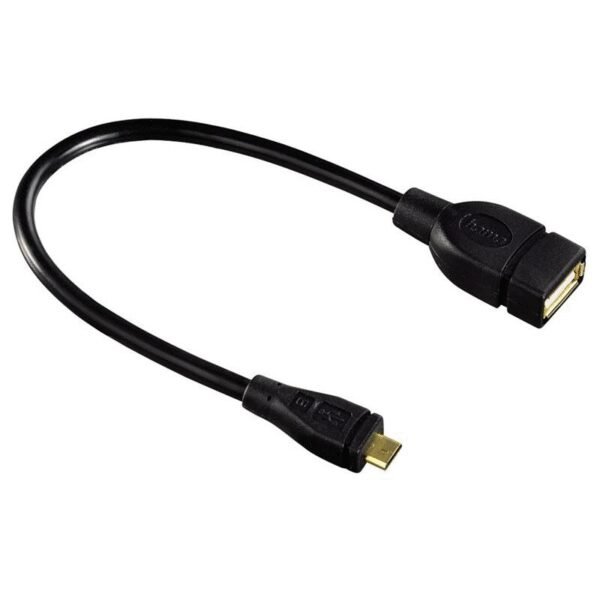 The Hama USB/micro USB cable (78426) with OTG (On-The-Go) functionality allows for easy file transfers, charging, and connecting devices with a USB or microUSB port.