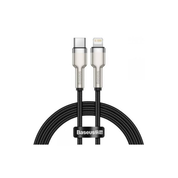The Baseus Cafule USB-C/Lightning PD 20W cable (CATLJK-B01) is a premium 2-meter cable designed to provide fast charging and data transfer for Apple devices with a Lightning port.