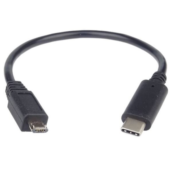 The PremiumCord USB-C/Micro USB cable (kur31-02) is a compact 20 cm cable designed to connect USB-C devices to Micro USB peripherals.