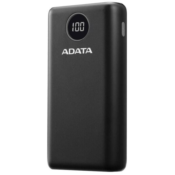 The ADATA P20000QCD Powerbank offers a 20,000 mAh capacity, delivering reliable power for smartphones, tablets, and other USB-powered devices.