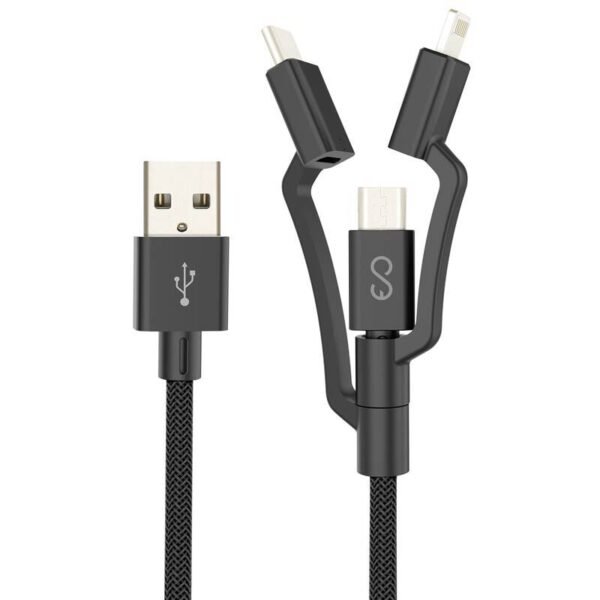 The Epico 3in1 USB cable is a versatile and durable 1.2-meter braided cable designed for users with multiple devices.