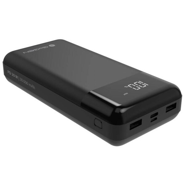 The GoGEN PB300001B Powerbank offers a 30,000 mAh capacity, providing reliable power for smartphones, tablets, and other USB-powered devices.