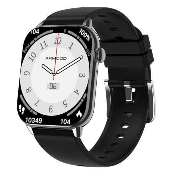 The ARMODD Prime (9104) in black is a sleek and modern smartwatch that offers a combination of style and functionality.
