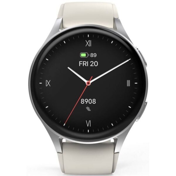 The Hama 8900 Smartwatch (178612) offers a perfect blend of style and functionality in a sleek silver and beige design.