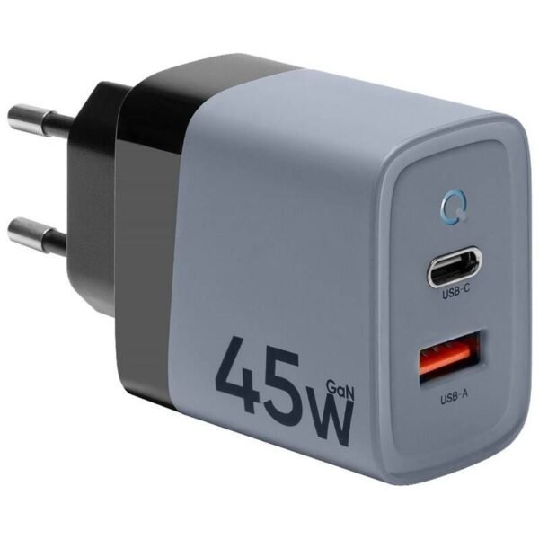 The Tactical Microgrid GaN 45W mains charger (57983117438) provides efficient and fast charging with its 45W USB-C output, ideal for charging smartphones, tablets, laptops, and other USB-C compatible devices.