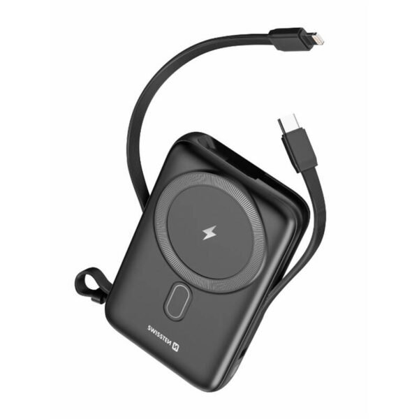 The Swissten Powerbank features a 10,000 mAh capacity, providing reliable power for smartphones and other devices.