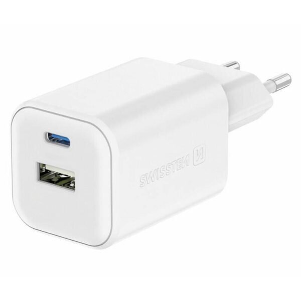 The Swissten GaN wall charger (22071300) features a powerful and efficient design with 1 USB-C PD port (45W) and 1 USB-A QC port (18W), providing fast charging for a wide range of devices, including smartphones, tablets, laptops, and other USB-powered gadgets.