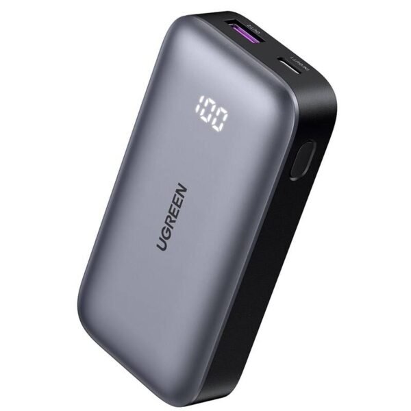 The UGREEN Powerbank (25185) features a 10,000 mAh capacity, providing reliable power for smartphones, tablets, and other USB-powered devices.