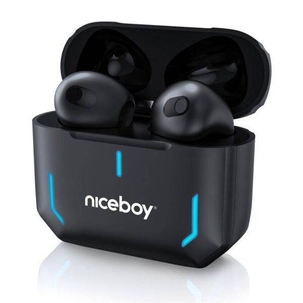 The Niceboy HIVE SpacePods headphones (hive-space-pods-bk) are true wireless earbuds designed for exceptional sound quality and comfort.