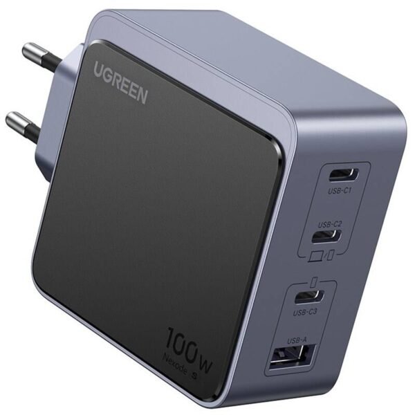 The UGREEN Nexode S 100W wall charger (35043) is a powerful and efficient charging solution with 3 USB-C ports and 1 USB-A port, delivering up to 100W of total output.
