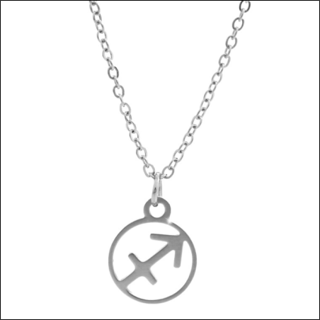 Sagittarius zodiac sign surgical steel necklace