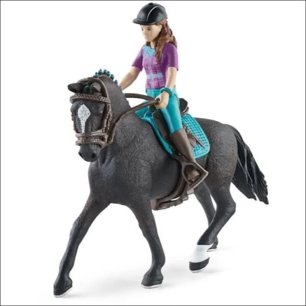Schleich Brown-haired Lisa with Movable Joints on Horseback