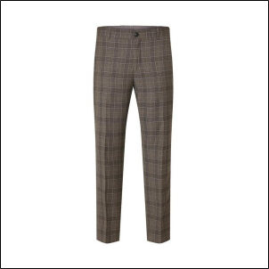 Selected Hose dunkelbeige schwarz weiß