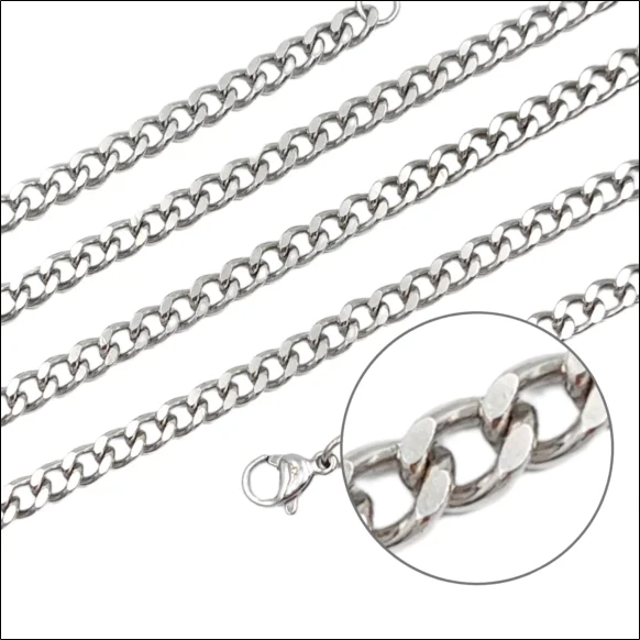 Silver Armour Chain 60cm / 4.4mm - Surgical Steel
