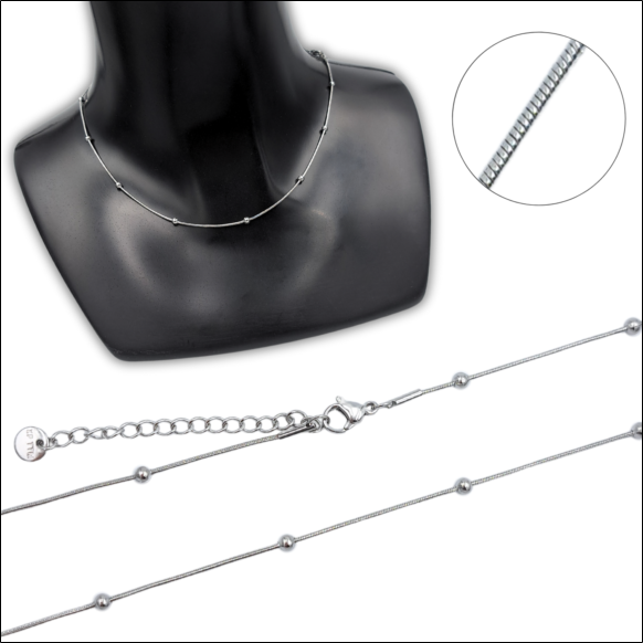 Silver Ball Link Chain - Surgical Steel