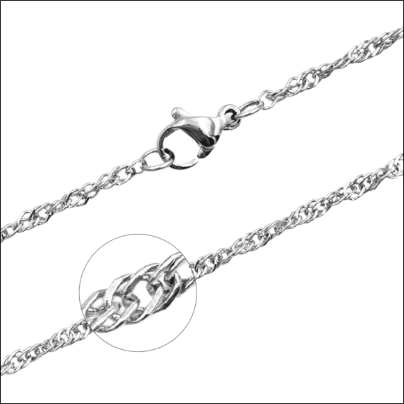 Silver Singapore Chain 45cm / 2.2mm - Surgical Steel