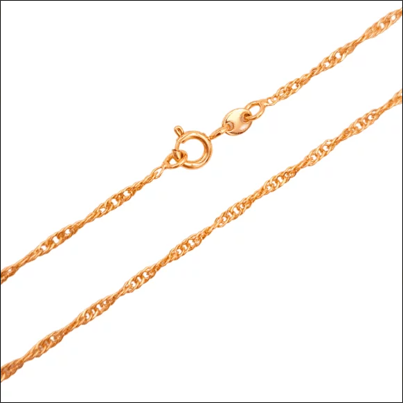 Singapore Chain 55cm / 1.8mm - 18k Gold Plated