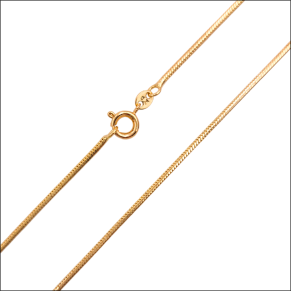 Snake Tail Link Chain 45cm / 1.4mm - 18k Gold Plated