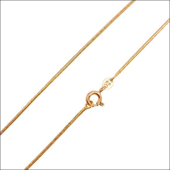 Snake Tail Link Chain 50cm / 1.2mm - 18k Gold Plated