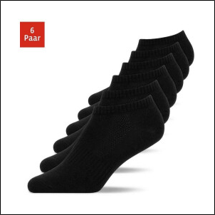 Snocks Sneaker-Socken bio-baumwolle schwarz