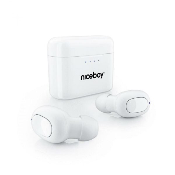 The Niceboy HIVE Podsie 3 Polar White is a pair of true wireless in-ear headphones designed for high-quality audio and user convenience.