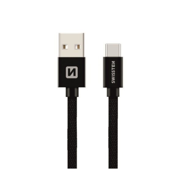 The SWISSTEN Textile USB-C data cable is designed for both durability and performance.