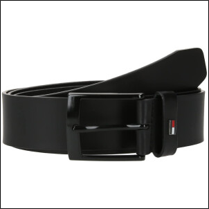 Tommy Hilfiger Adan Gürtel aus Leder mit Flag aus Emaille (AM0AM12052) black