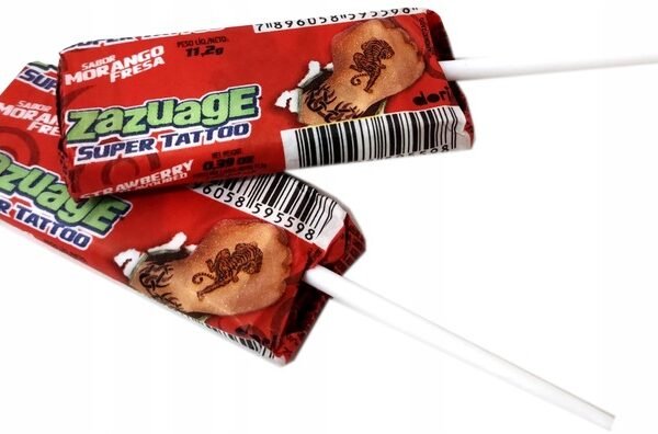 Zazuage Strawberry Lollipop with Tattoo 1pcs