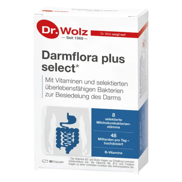 Imbalance of gut flora causing digestive issues - Dr Wolz Darmflora plus select,